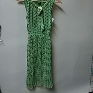 Nwt Bob Mackie Mint Floral Flounce Dress